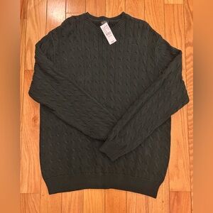 Brandy Melville (pacsun/john galt) Forest Green Cable Knit Crewneck Sweater